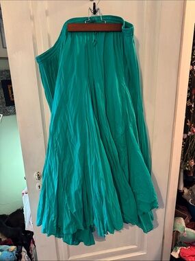 Jessica London Teal A-Line Elastic Waist Skirt